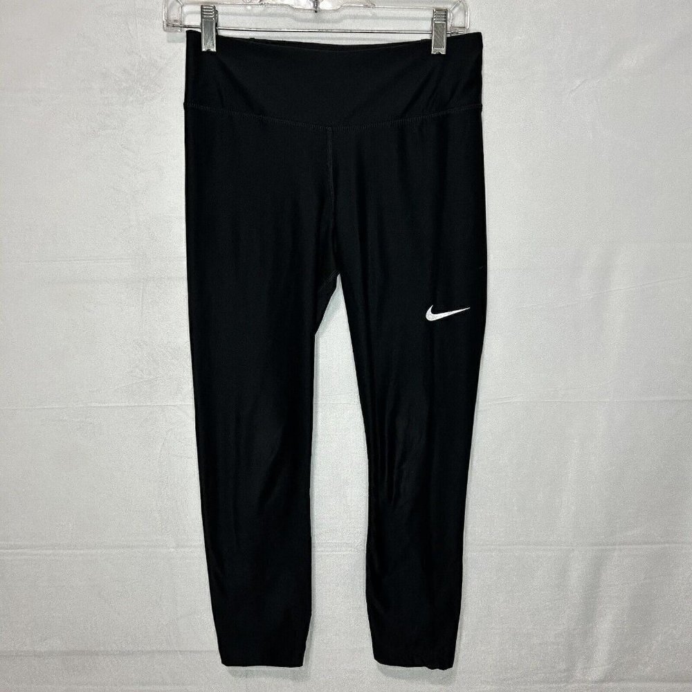 Nike Capri Leggings Black Dri-Fit Athletic Yoga Running Sz S (26x23)